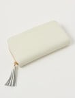 Boston + Bailey Leather Tassel Full Wallet, Ivory product photo