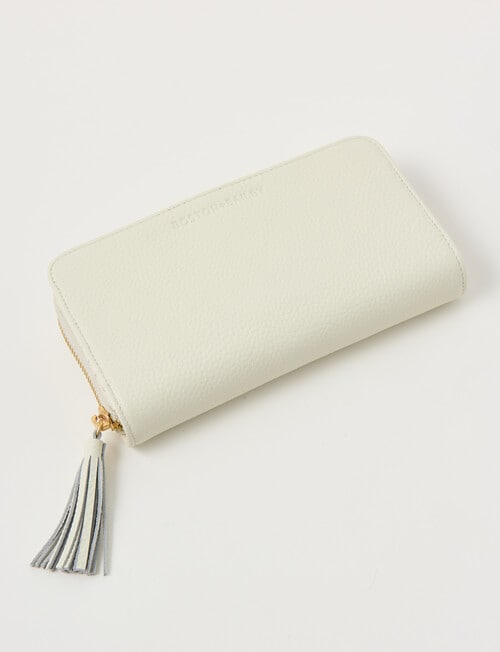Boston + Bailey Leather Tassel Full Wallet, Ivory product photo