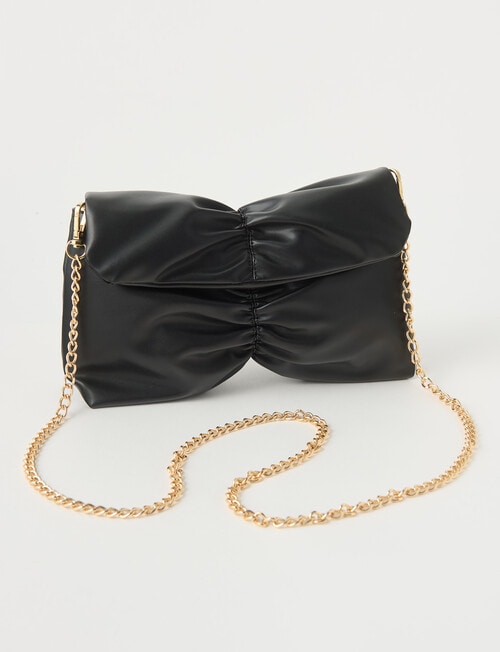Whistle Accessories Ruched Clutch Bag, Black product photo View 05 L