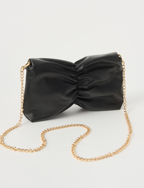 Whistle Accessories Ruched Clutch Bag, Black product photo View 06 L