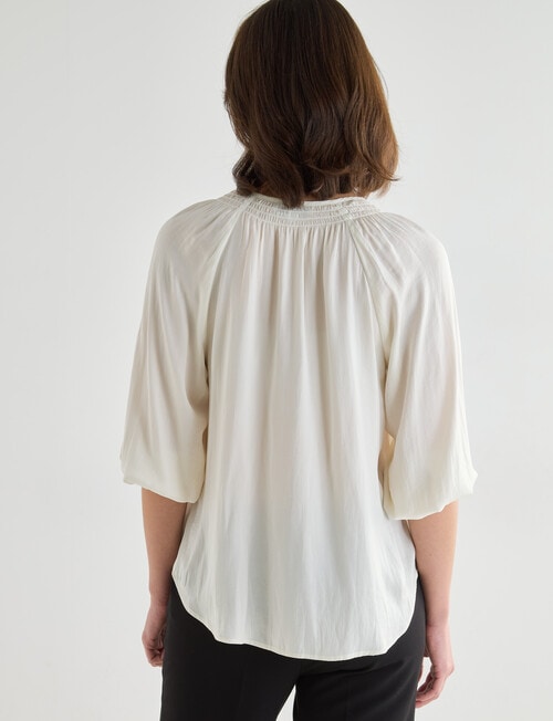 Oliver Black Three Quarter Sleeve Blouse, Cream product photo View 02 L