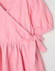 Mac & Ellie Broderie Short Sleeve Wrap Dress, Candy Pink product photo View 02 S