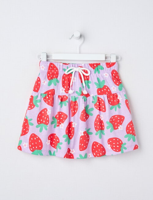 Mac & Ellie Strawberry Daisies Knit Skort, Lilac product photo