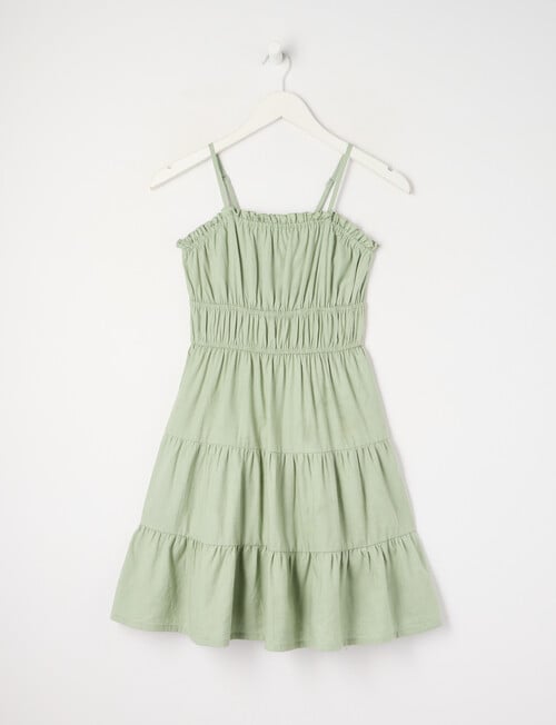 Switch Mia Tiered Linen Blend Dress, Sage product photo