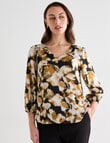 Oliver Black Smudge Print V-Neck Top, White product photo View 05 S