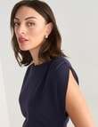 Oliver Black Cap Sleeve Workwear Dress, Navy product photo View 04 S