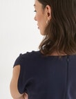 Oliver Black Cap Sleeve Workwear Dress, Navy product photo View 08 S
