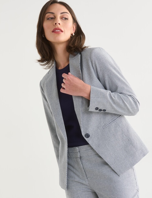 Oliver Black Classic Mini Houndstooth Blazer, Navy & White product photo View 05 L