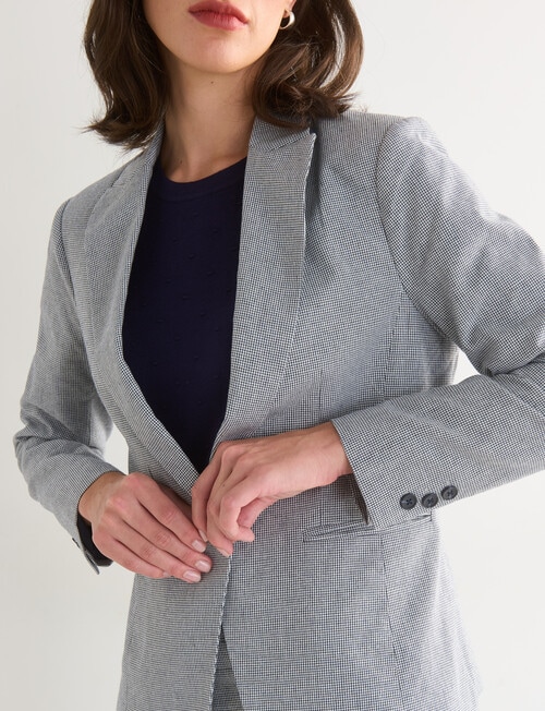 Oliver Black Classic Mini Houndstooth Blazer, Navy & White product photo View 06 L