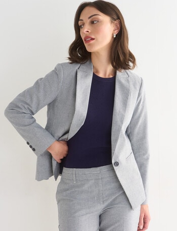 Oliver Black Classic Mini Houndstooth Blazer, Navy & White product photo