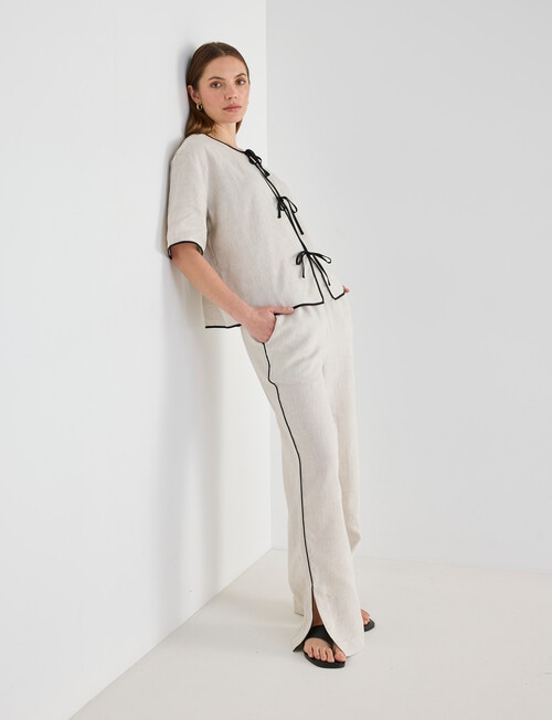 Mineral Haven Linen Wide Leg Pant, Natural product photo View 03 L