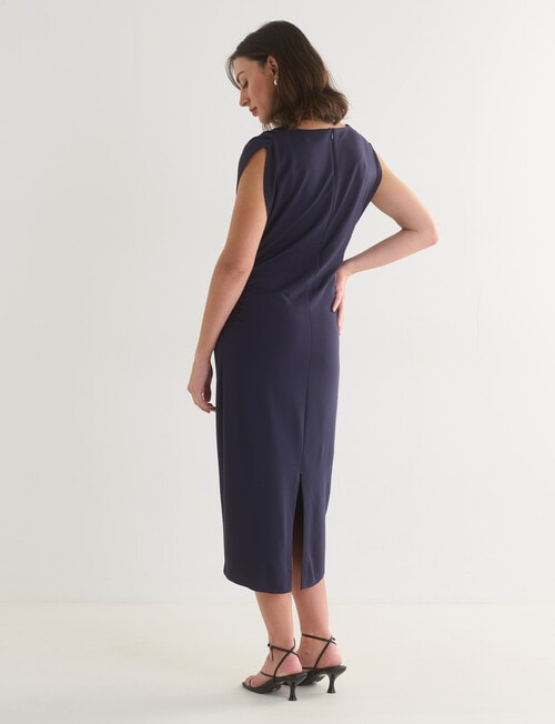 Oliver Black Cap Sleeve Workwear Dress, Navy product photo View 02 L