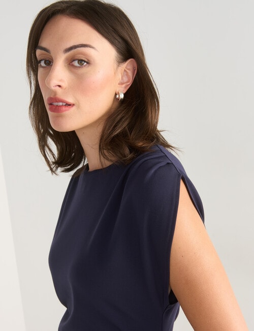 Oliver Black Cap Sleeve Workwear Dress, Navy product photo View 04 L