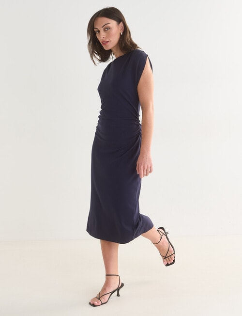 Oliver Black Cap Sleeve Workwear Dress, Navy product photo View 07 L