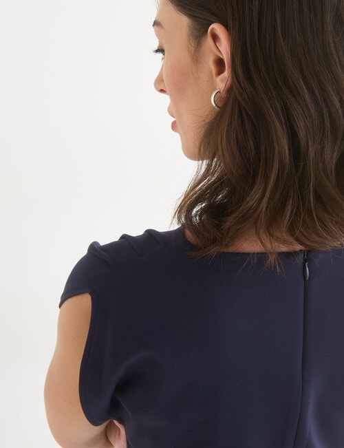 Oliver Black Cap Sleeve Workwear Dress, Navy product photo View 08 L