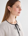 Mineral Haven Linen Tie Front Top, Natural product photo View 04 S