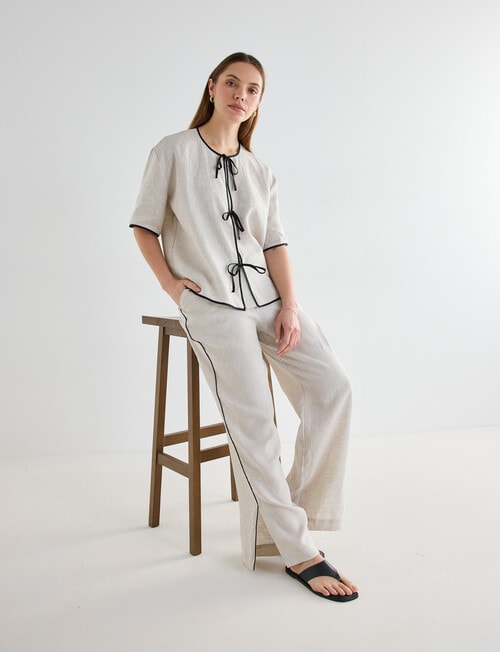 Mineral Haven Linen Wide Leg Pant, Natural product photo View 05 L