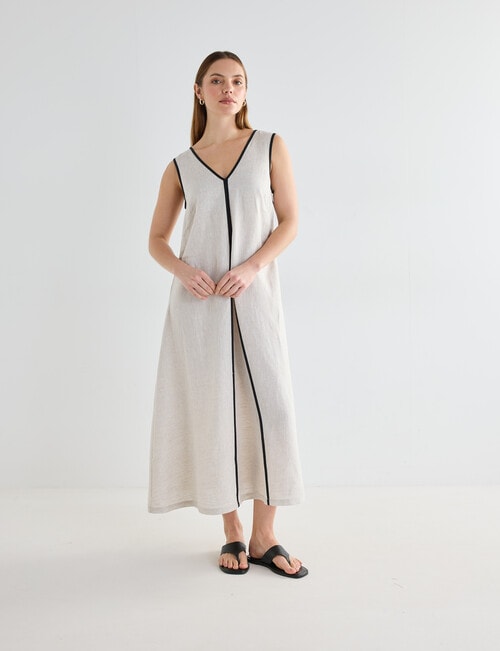 Mineral Haven Linen Midi Dress, Natural product photo View 06 L