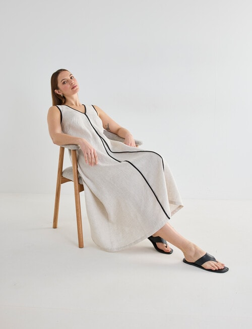 Mineral Haven Linen Midi Dress, Natural product photo View 07 L