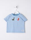 Teeny Weeny Play Time Stripe Short Sleeve Tee, Azure product photo