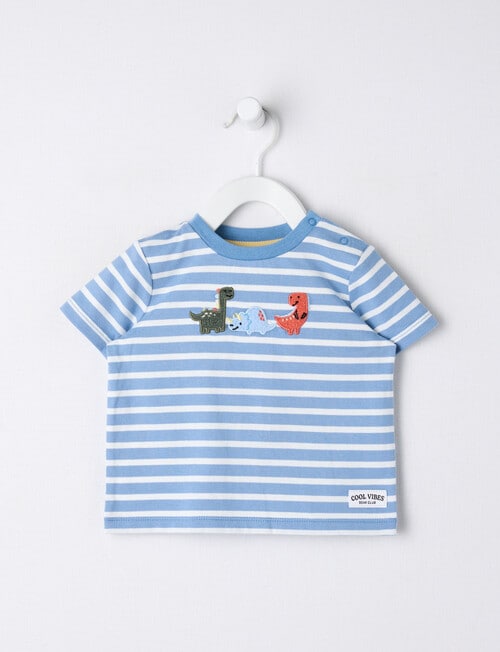 Teeny Weeny Play Time Stripe Short Sleeve Tee, Azure product photo