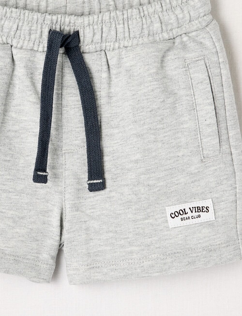 Teeny Weeny Play Time Good Vibes Shorts, Grey Marle product photo View 03 L