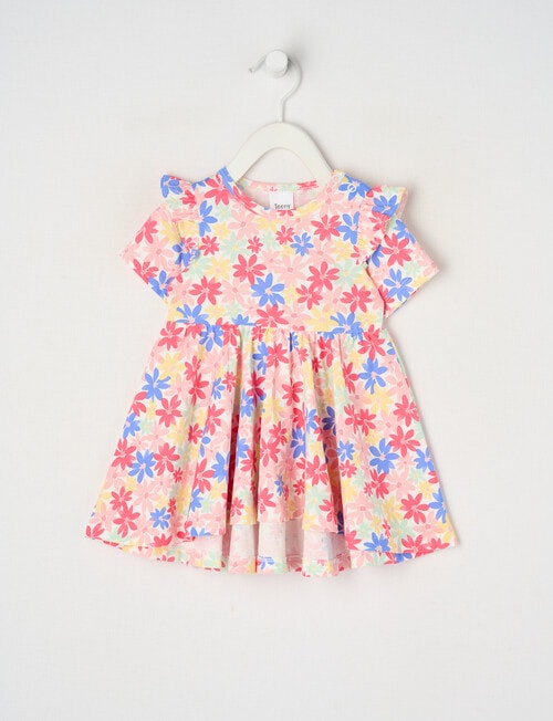 Teeny Weeny Play Time Flower Low-High Dress, Peach product photo