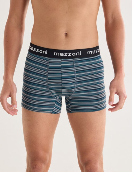 Mazzoni Viscose Rayon from Bamboo-Blend Trunk, 2-Pack, Navy, Teal & Sage Stripe & Plain Navy product photo