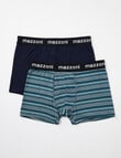 Mazzoni Viscose Rayon from Bamboo-Blend Trunk, 2-Pack, Navy, Teal & Sage Stripe & Plain Navy product photo View 03 S