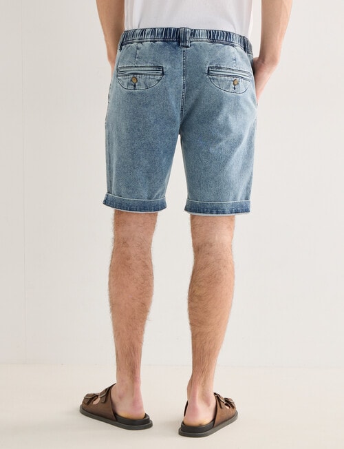 Tarnish Antonio Denim Shorts, Med Blue product photo View 02 L