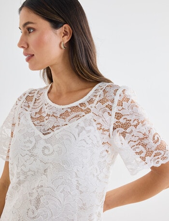 Whistle Lace Shell Top, Ivory product photo