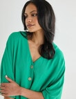 Whistle V-Neck Tie Hem Top, Green product photo View 04 S
