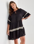 Whistle Ric Rac Ruffle Dress, Black product photo View 12 S