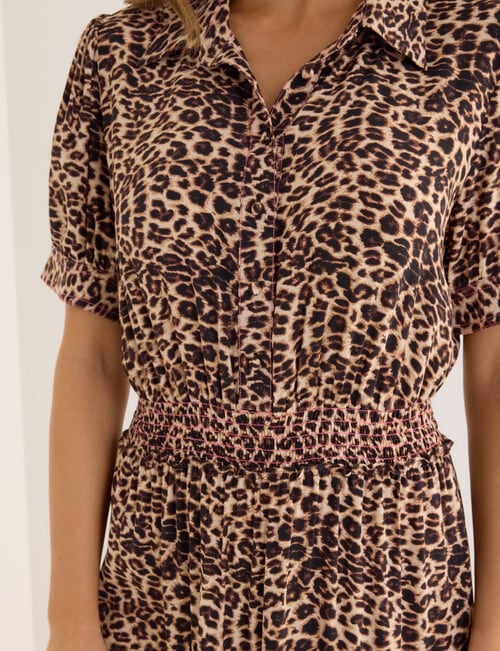 Whistle Shirred Waist Dress, Animal product photo View 05 L