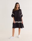 Whistle Ric Rac Ruffle Dress, Black product photo View 03 S