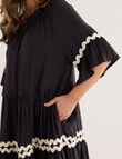 Whistle Ric Rac Ruffle Dress, Black product photo View 04 S