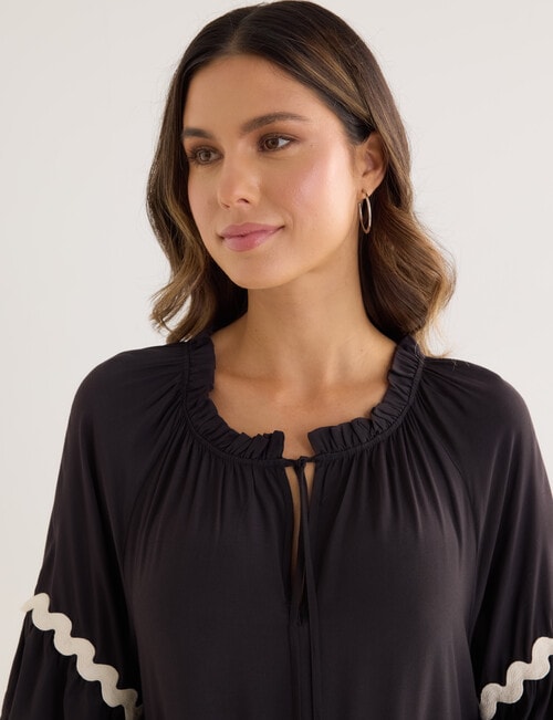 Whistle Ric Rac Ruffle Dress, Black product photo View 05 L