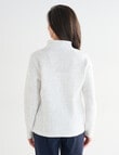 Ella J Two-Way Zip Sweatshirt, Ivory product photo View 02 S