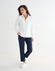 Ella J Two-Way Zip Sweatshirt, Ivory product photo View 03 S