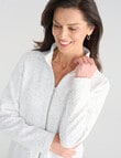 Ella J Two-Way Zip Sweatshirt, Ivory product photo View 04 S