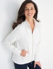 Ella J Two-Way Zip Sweatshirt, Ivory product photo View 05 S