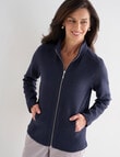 Ella J Two-Way Zip Sweatshirt, Navy product photo