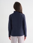Ella J Two-Way Zip Sweatshirt, Navy product photo View 02 S