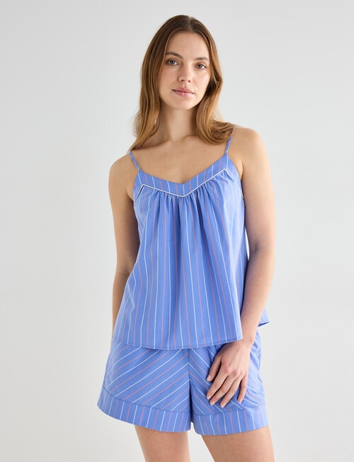 Mineral Sleep Stripe Detail Cami, Blue product photo View 03 L