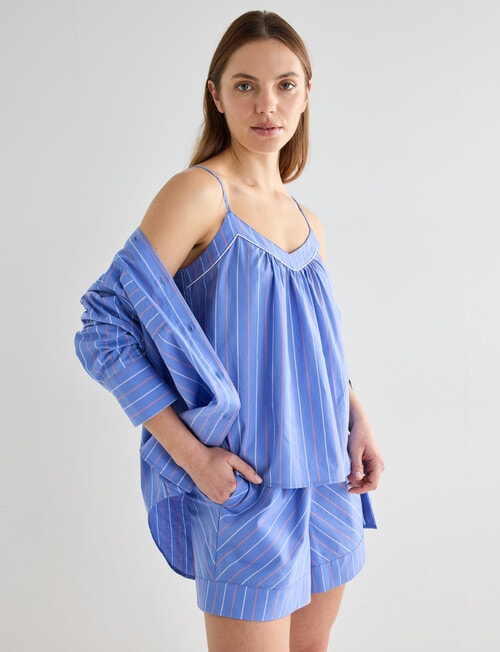 Mineral Sleep Stripe Detail Cami, Blue product photo View 06 L