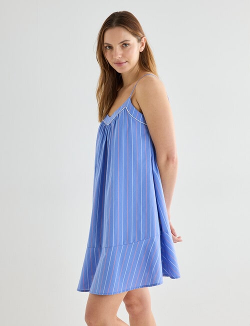 Mineral Sleep Stripe Nightie, Blue product photo