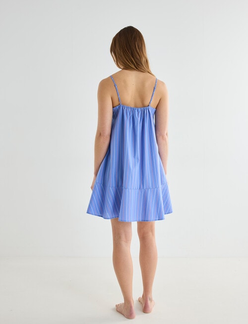 Mineral Sleep Stripe Nightie, Blue product photo View 02 L