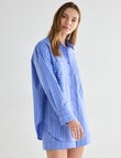 Mineral Sleep Stripe Detail Night Shirt, Blue product photo View 06 S