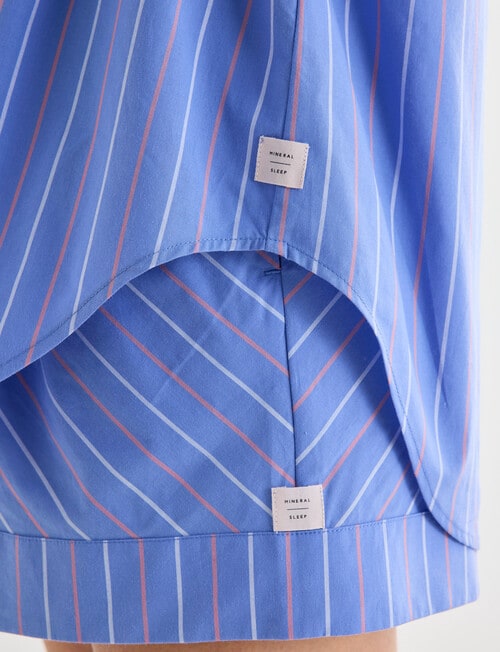 Mineral Sleep Stripe Detail Night Shirt, Blue product photo View 07 L