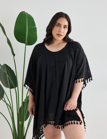 Zest Resort Curve Mesh Kaftan, Black product photo